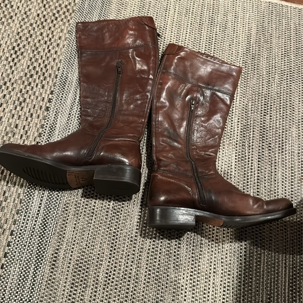 Manas Design tall leather riding boots made in Italy